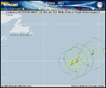 Tropical Depression  forecast track map as of National Hurricane Center discussion number 33