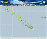 Hurricane Leslie forecast track map as of National Hurricane Center discussion number 11