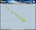 Hurricane Leslie forecast track map as of National Hurricane Center discussion number 16