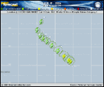 Hurricane Leslie forecast track map as of National Hurricane Center discussion number 22