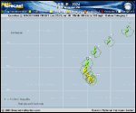 Tropical Storm Leslie forecast track map as of National Hurricane Center discussion number 35