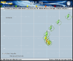 Tropical Storm Leslie forecast track map as of National Hurricane Center discussion number 39