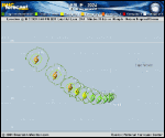 Tropical Storm Leslie forecast track map as of National Hurricane Center discussion number 4