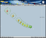 Tropical Storm Leslie forecast track map as of National Hurricane Center discussion number 8