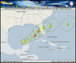 Hurricane Milton forecast track map as of National Hurricane Center discussion number 13