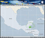 Tropical Depression Nadine forecast track map as of National Hurricane Center discussion number 6