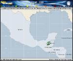 Tropical Depression Nadine forecast track map as of National Hurricane Center discussion number 7