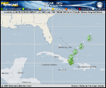 Tropical Storm Oscar forecast track map as of National Hurricane Center discussion number 10