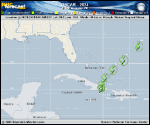 Tropical Storm Oscar forecast track map as of National Hurricane Center discussion number 11