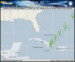 Tropical Storm Oscar forecast track map as of National Hurricane Center discussion number 12