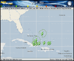 Hurricane Oscar forecast track map as of National Hurricane Center discussion number 2