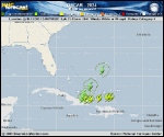 Hurricane Oscar forecast track map as of National Hurricane Center discussion number 4