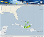 Hurricane Oscar forecast track map as of National Hurricane Center discussion number 6