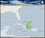 Hurricane Oscar forecast track map as of National Hurricane Center discussion number 7