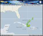 Tropical Storm Oscar forecast track map as of National Hurricane Center discussion number 8