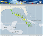 Hurricane Rafael forecast track map as of National Hurricane Center discussion number 10