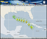 Hurricane Rafael forecast track map as of National Hurricane Center discussion number 12