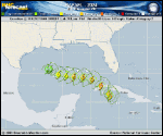 Hurricane Rafael forecast track map as of National Hurricane Center discussion number 13