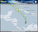 Tropical Depression  forecast track map as of National Hurricane Center discussion number 2