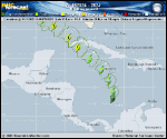 Tropical Depression  forecast track map as of National Hurricane Center discussion number 3