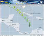 Tropical Depression Eighteen forecast track map as of National Hurricane Center discussion number 4