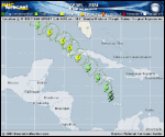 Tropical Storm Rafael forecast track map as of National Hurricane Center discussion number 5