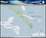 Tropical Storm Rafael forecast track map as of National Hurricane Center discussion number 6