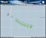 Tropical Storm Sean forecast track map as of National Hurricane Center discussion number 3