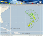 Hurricane Tammy forecast track map as of National Hurricane Center discussion number 26