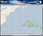 Tropical Storm Tammy forecast track map as of National Hurricane Center discussion number 35