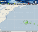 Tropical Storm Tammy forecast track map as of National Hurricane Center discussion number 36