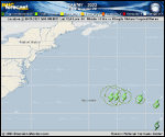 Tropical Storm Tammy forecast track map as of National Hurricane Center discussion number 37
